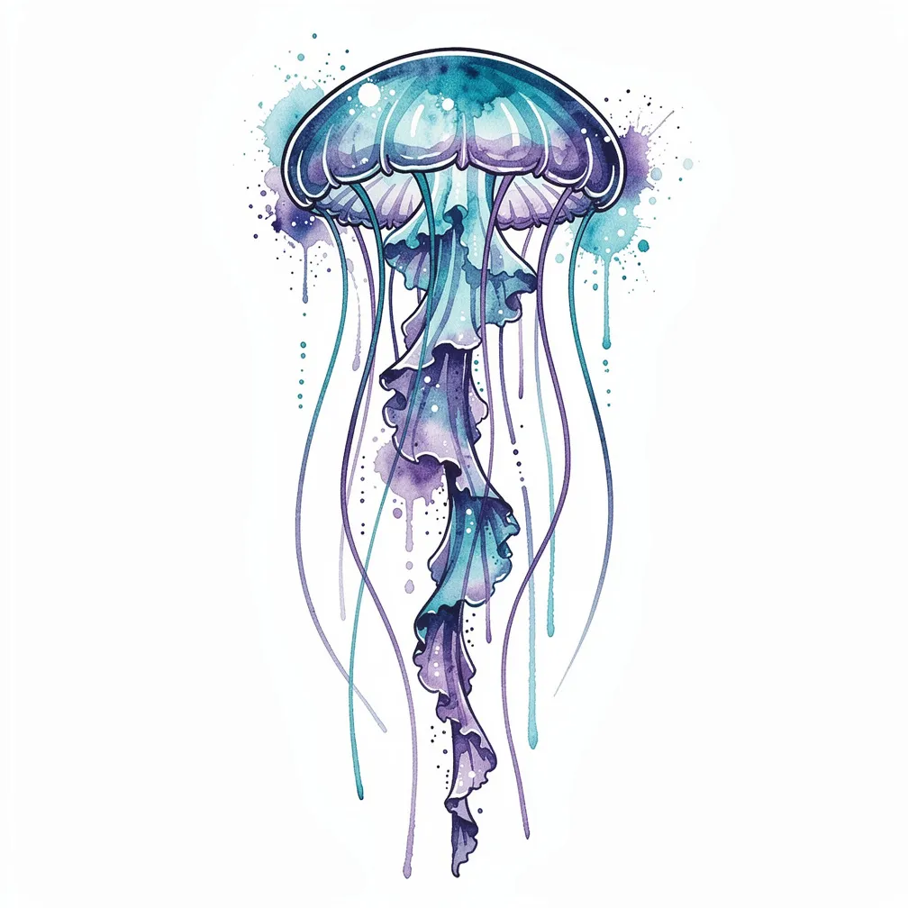O se iʻa fa'i vali vai e susulu olaola e opeopea i le pogisa o le vasa loloto ma ona tentacles uumi e susulu ma fasimea malamalama o loo tafetafea.