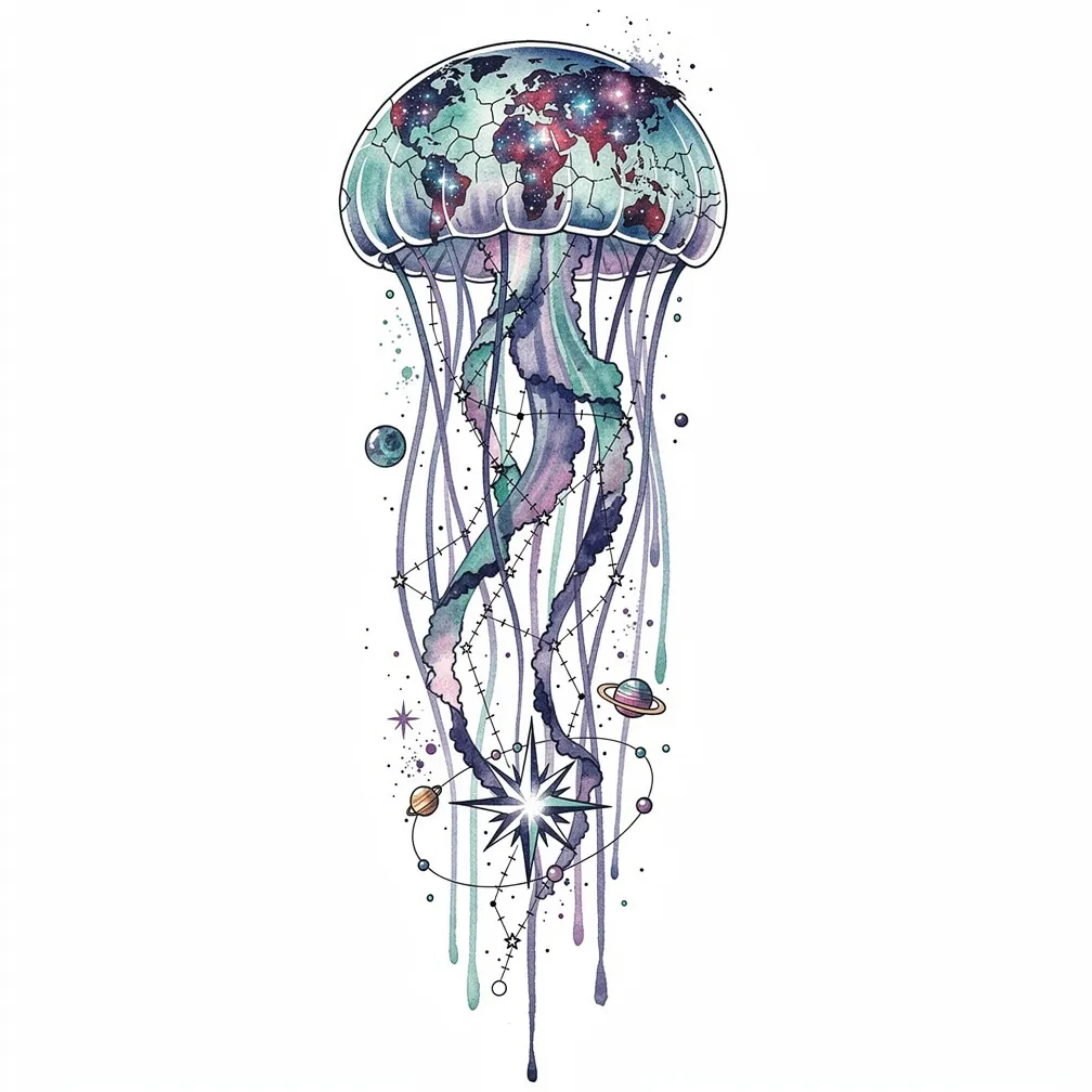 O se geli fuki faasinosino i le vatea ma le sitaili vali vai, ma lona logo e pei o se kelope tuai ua taʻe, konetineta e pei o nebula, sami ua faatumu i fetu, ma ona ʻau e mou atu i suʻiga o faaputuga星