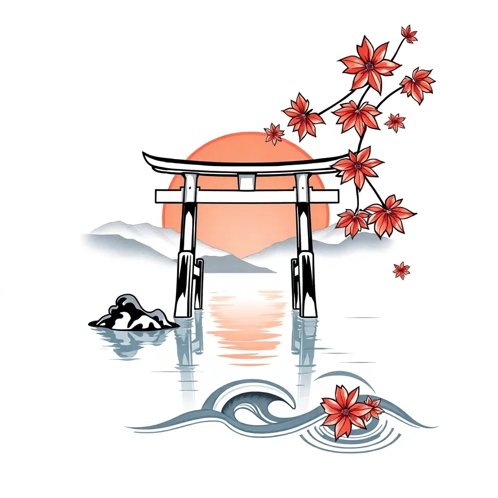 Natur Japanisch Tattoo-Design