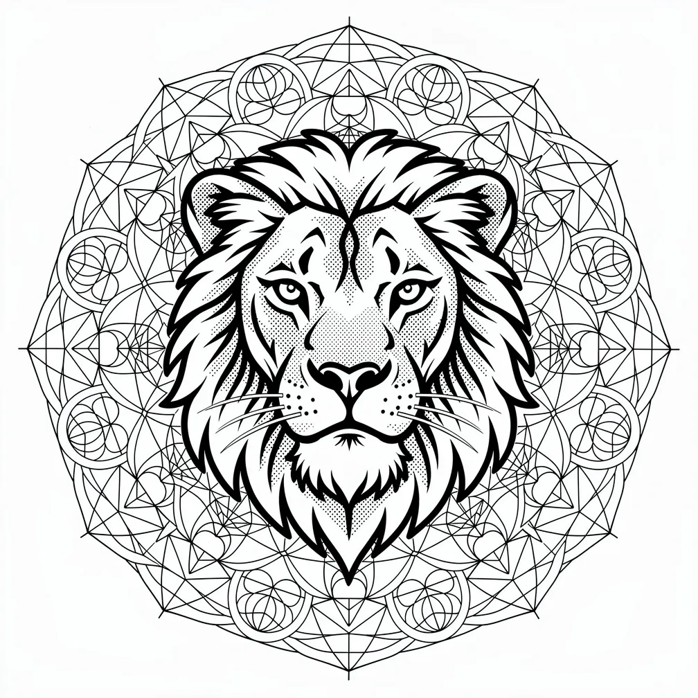 Portrait Geometric tattoo design