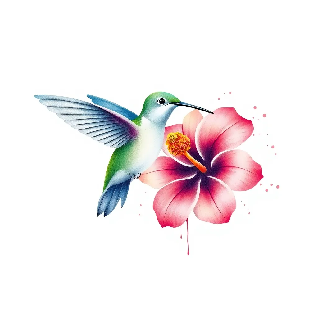Flower Watercolor tattoo design