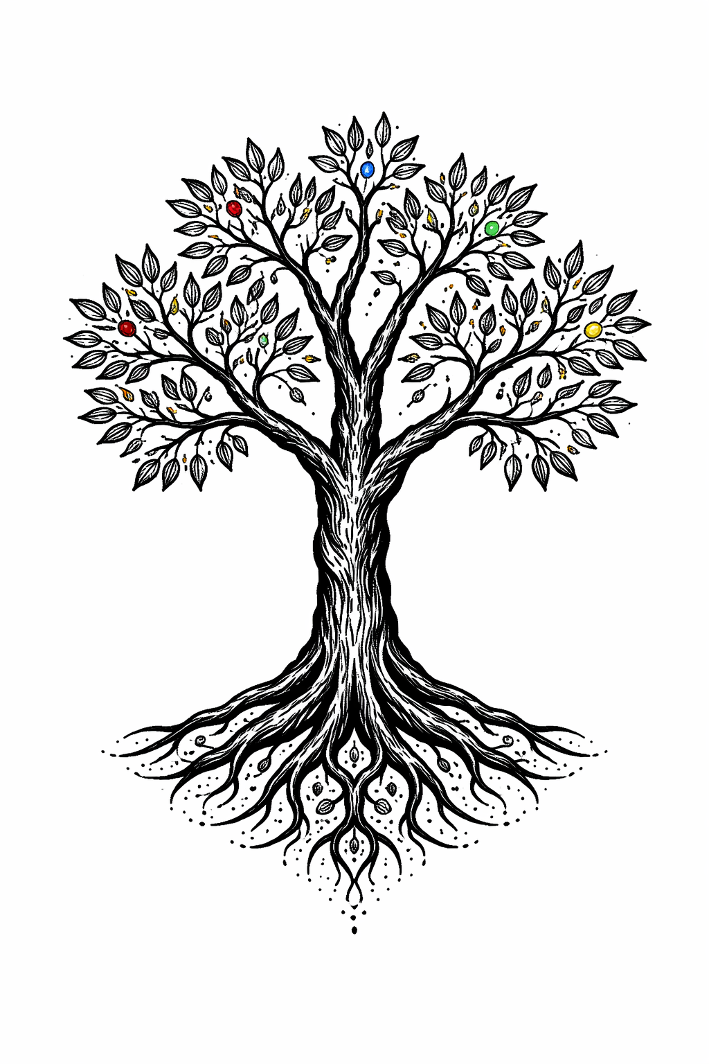 Nature Blackwork tattoo design