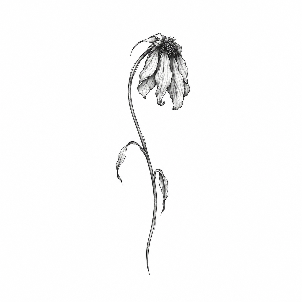 A minimalist lettering tattoo reading melancholy life in a subdued, reflective style.